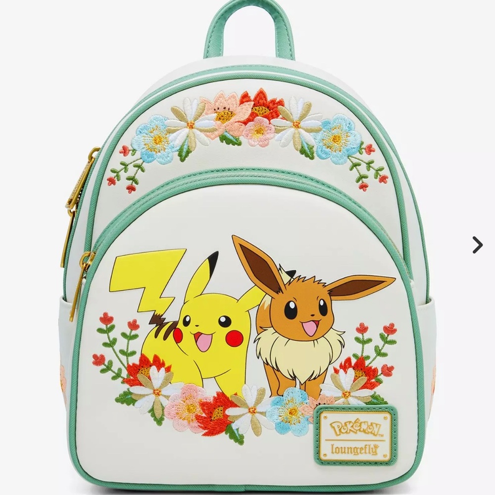 Loungefly Pokémon Pikachu and Eevee Floral Mini Backpack